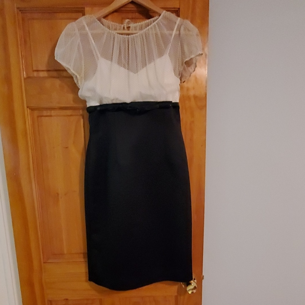 Black and white semi-formal dress